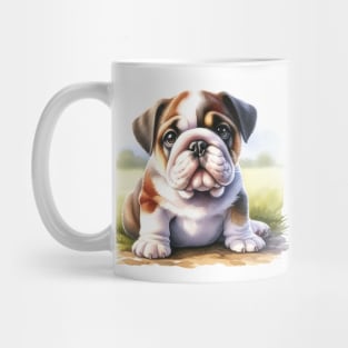 Watercolor Bulldog Puppies - Cute Puppy Mug